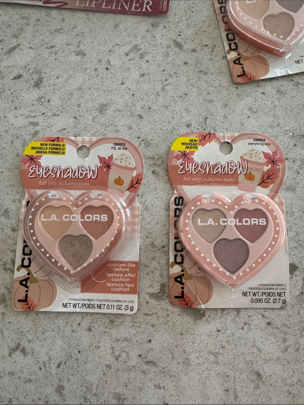 L.A. Colors Heart Eyeshadow Trio - Pink & Neutral Shades 2026 fall collection